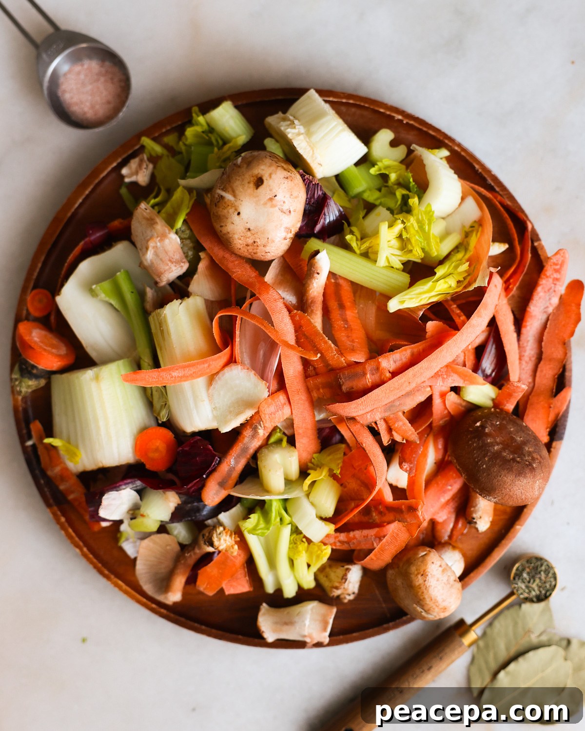 overhead vegetable stock ingredients