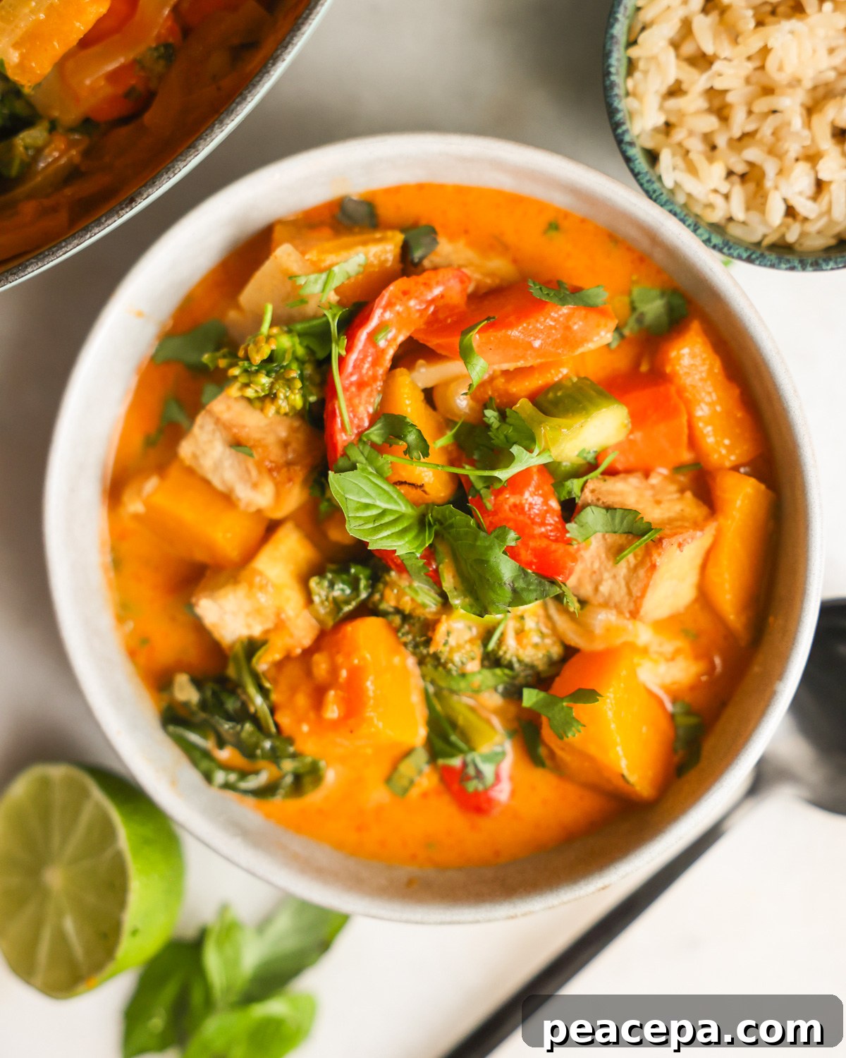 overhead bowl of curry