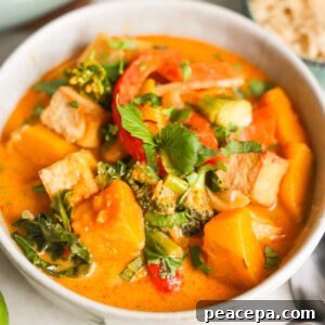 bowl of thai pumpkin curry