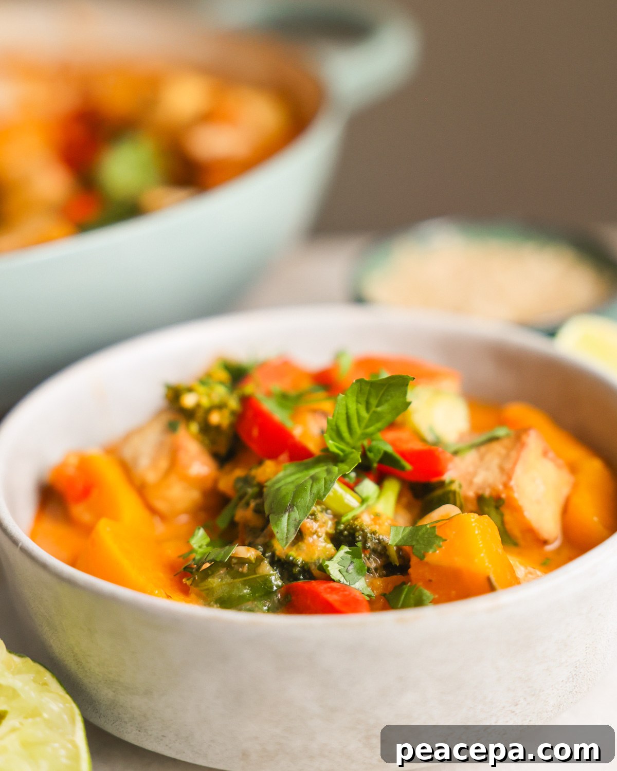 pumpkin curry in bowl