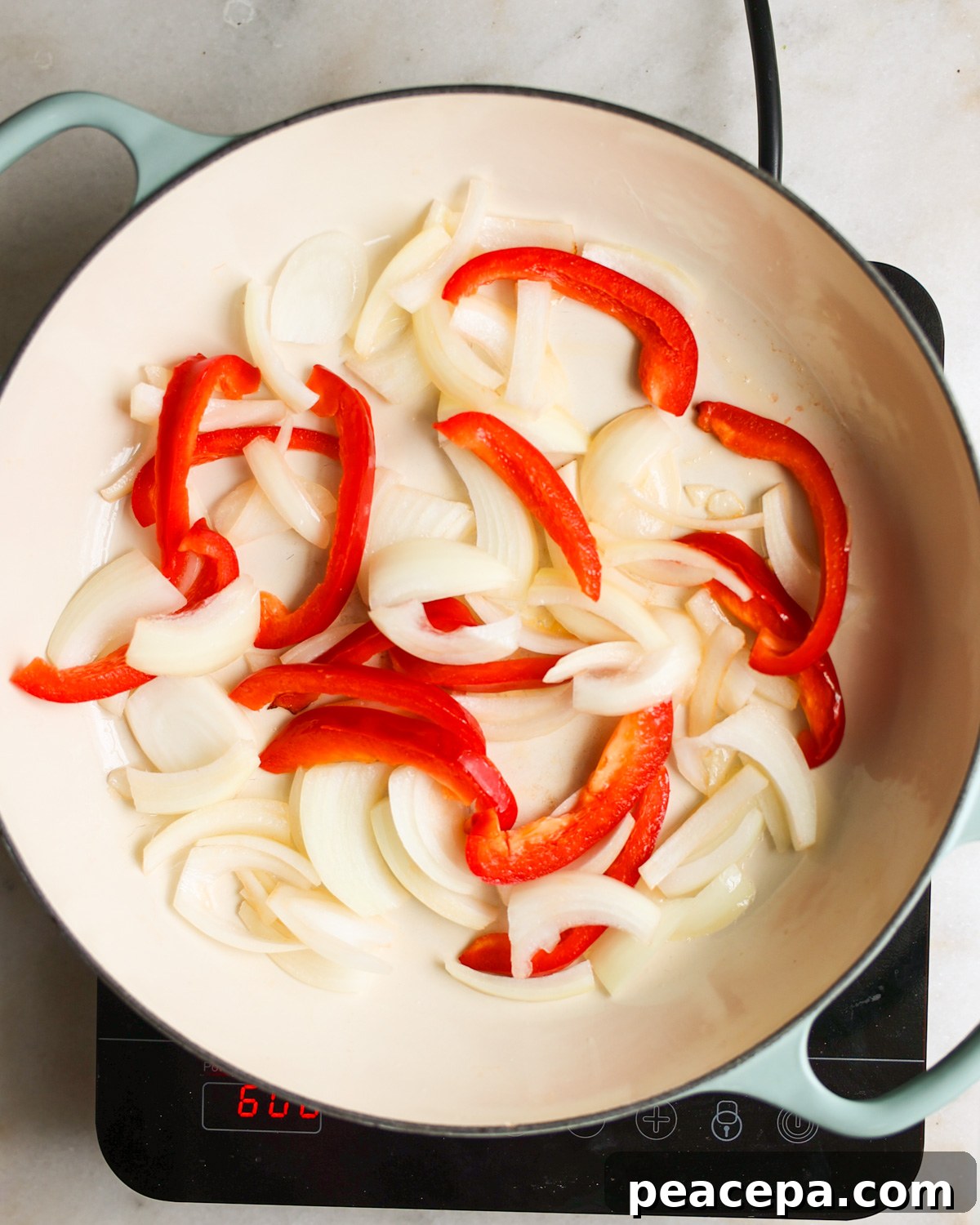 onions and garlic in pan