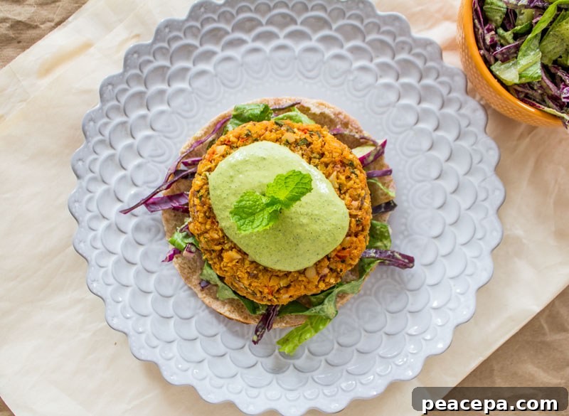 Sweet Potato Burgers with Green Tahini