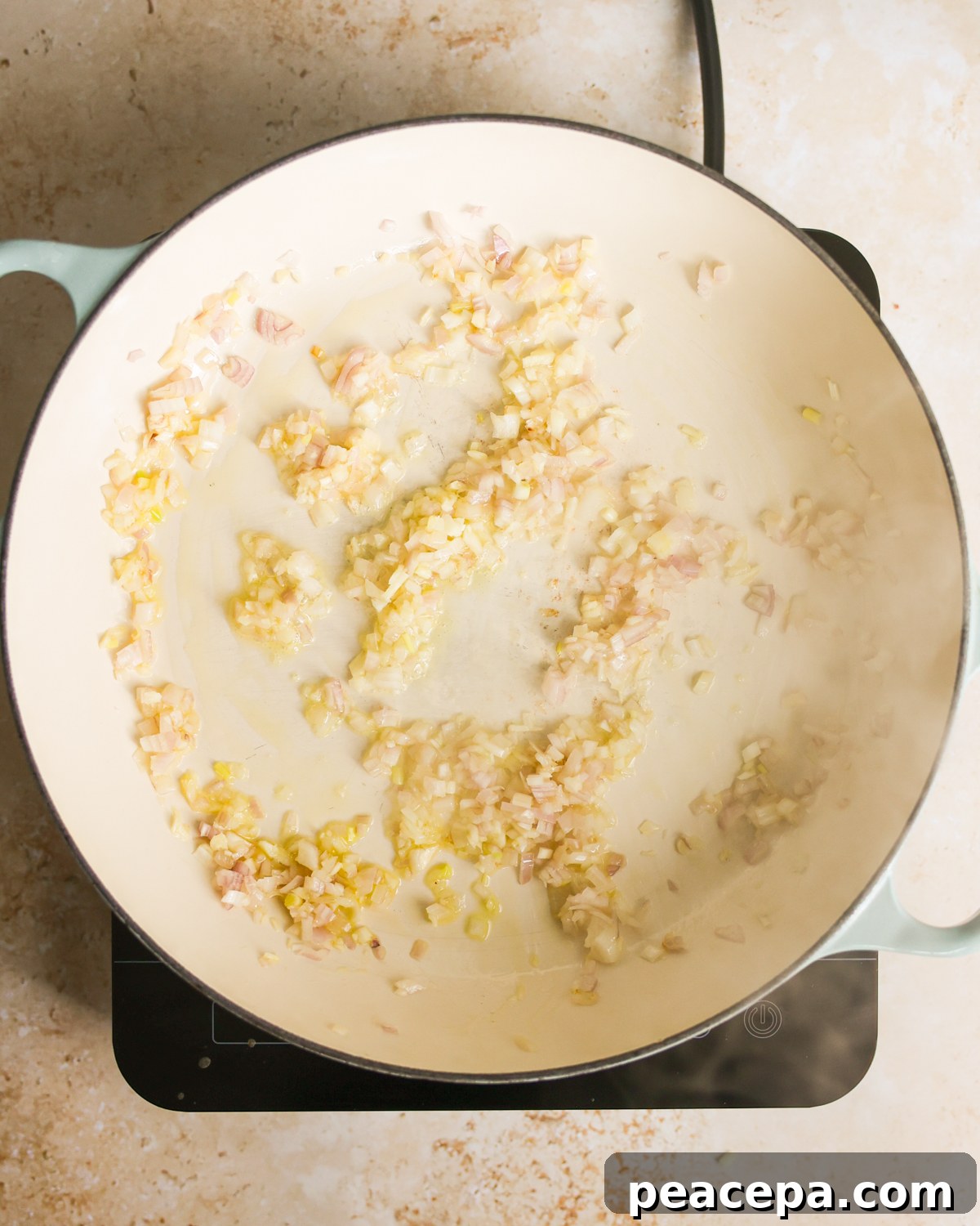 overhead sautéing aromatics