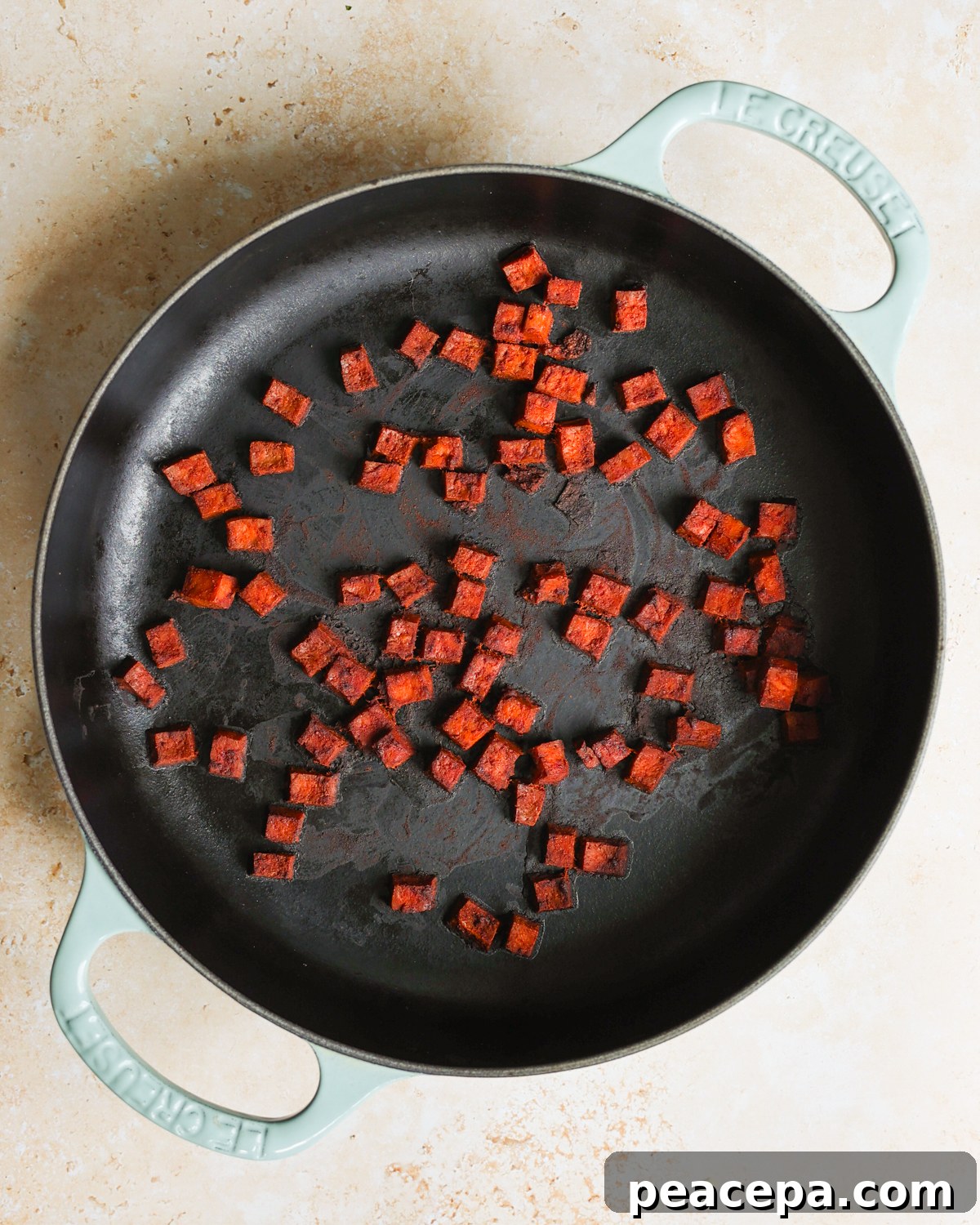 overhead baked smoky tofu