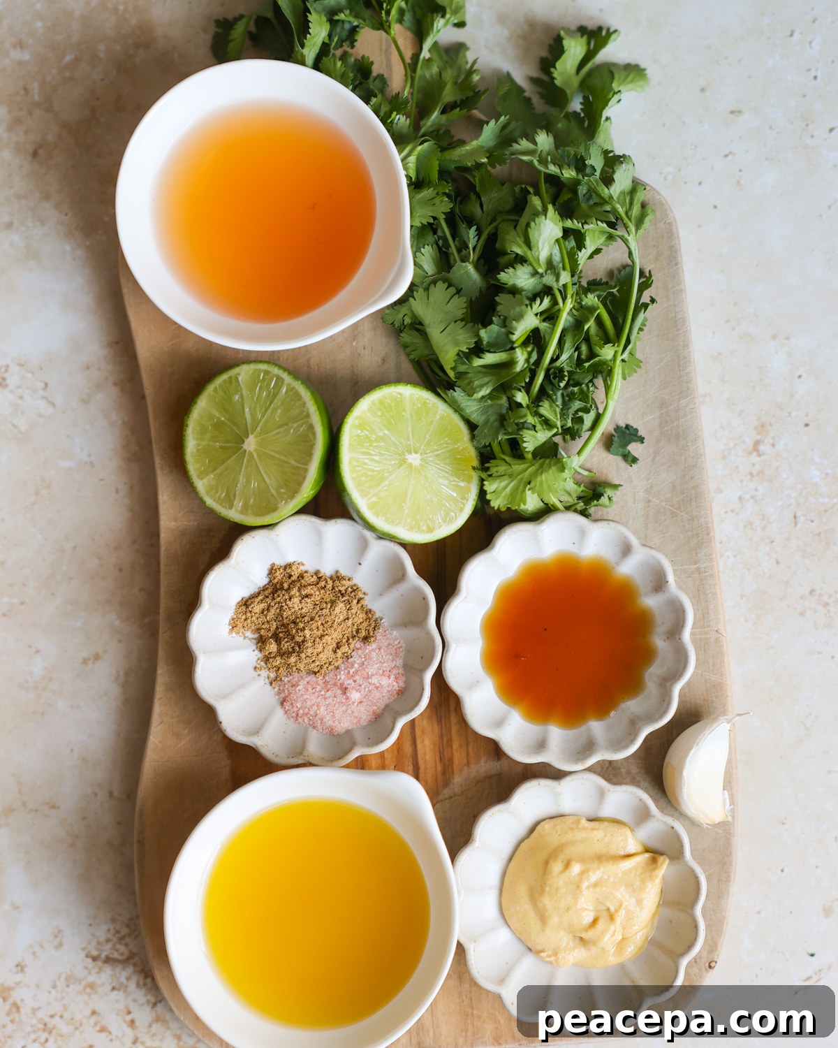 overhead of cumin lime marinade