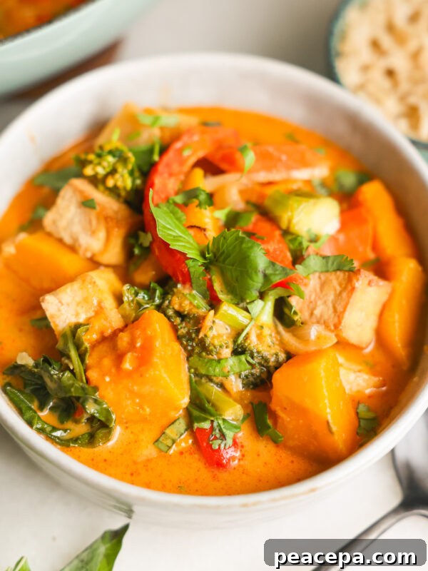 bowl of thai pumpkin curry