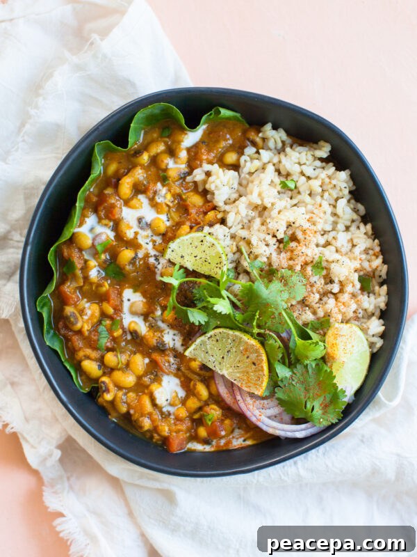 overhead of sweet potato curry in bowl