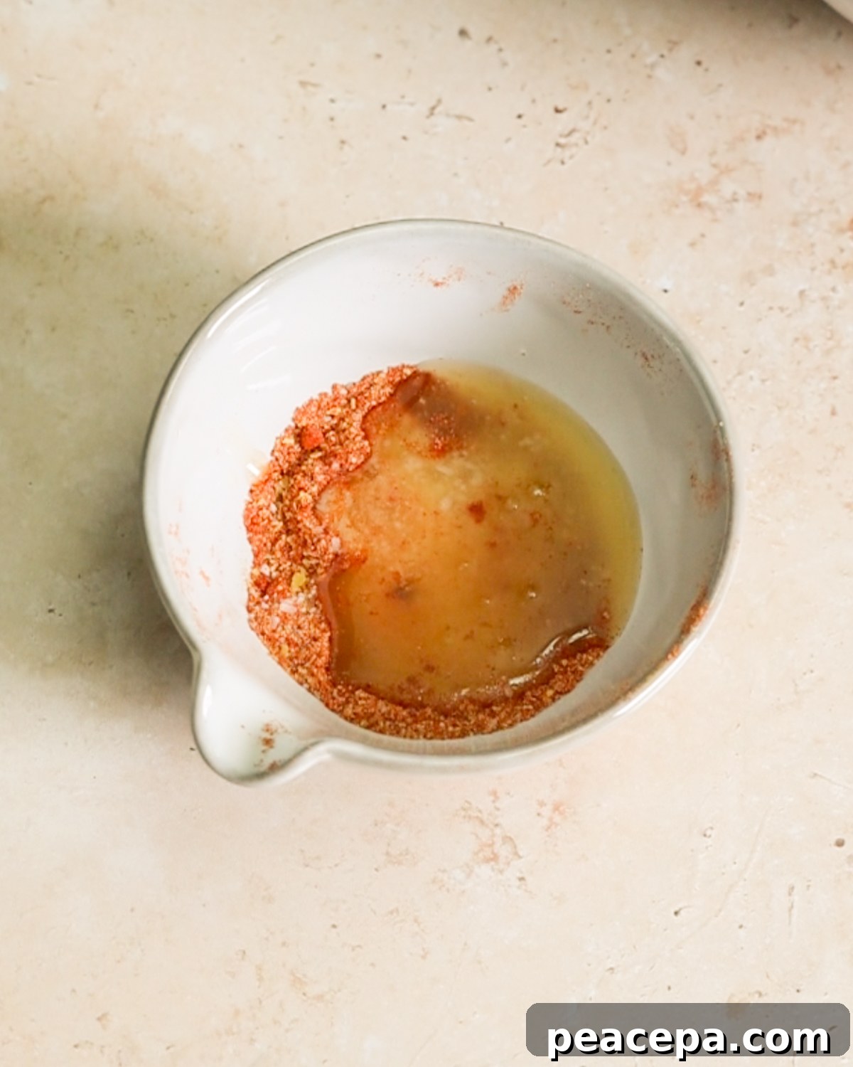 overhead vegan butter and spices in bowl