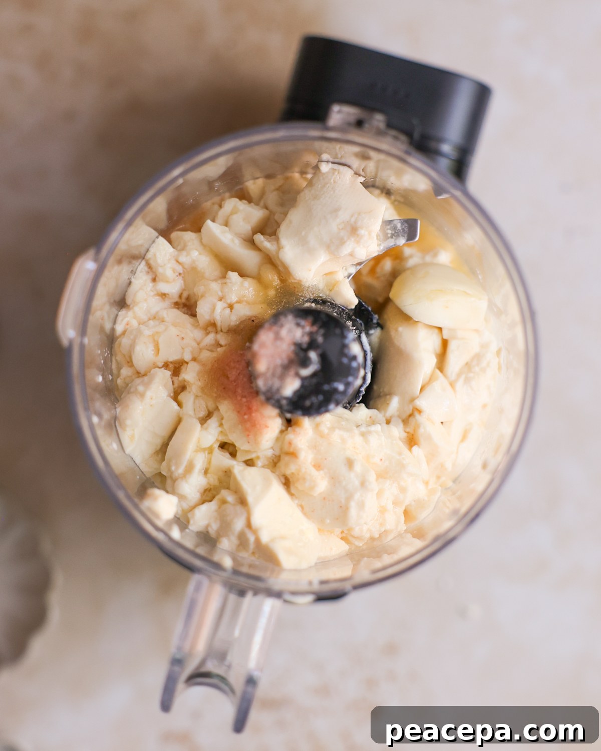 vegan sour cream ingredients in blender
