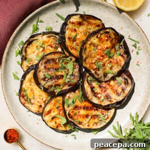 grilled eggplant on plate