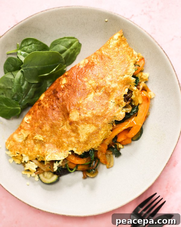overhead vegan omelet