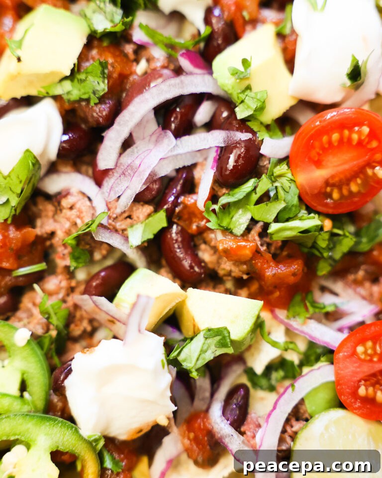 A close-up shot of vegan nachos.