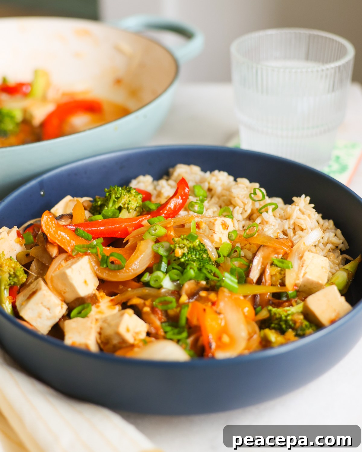vegan stir fry in bowl