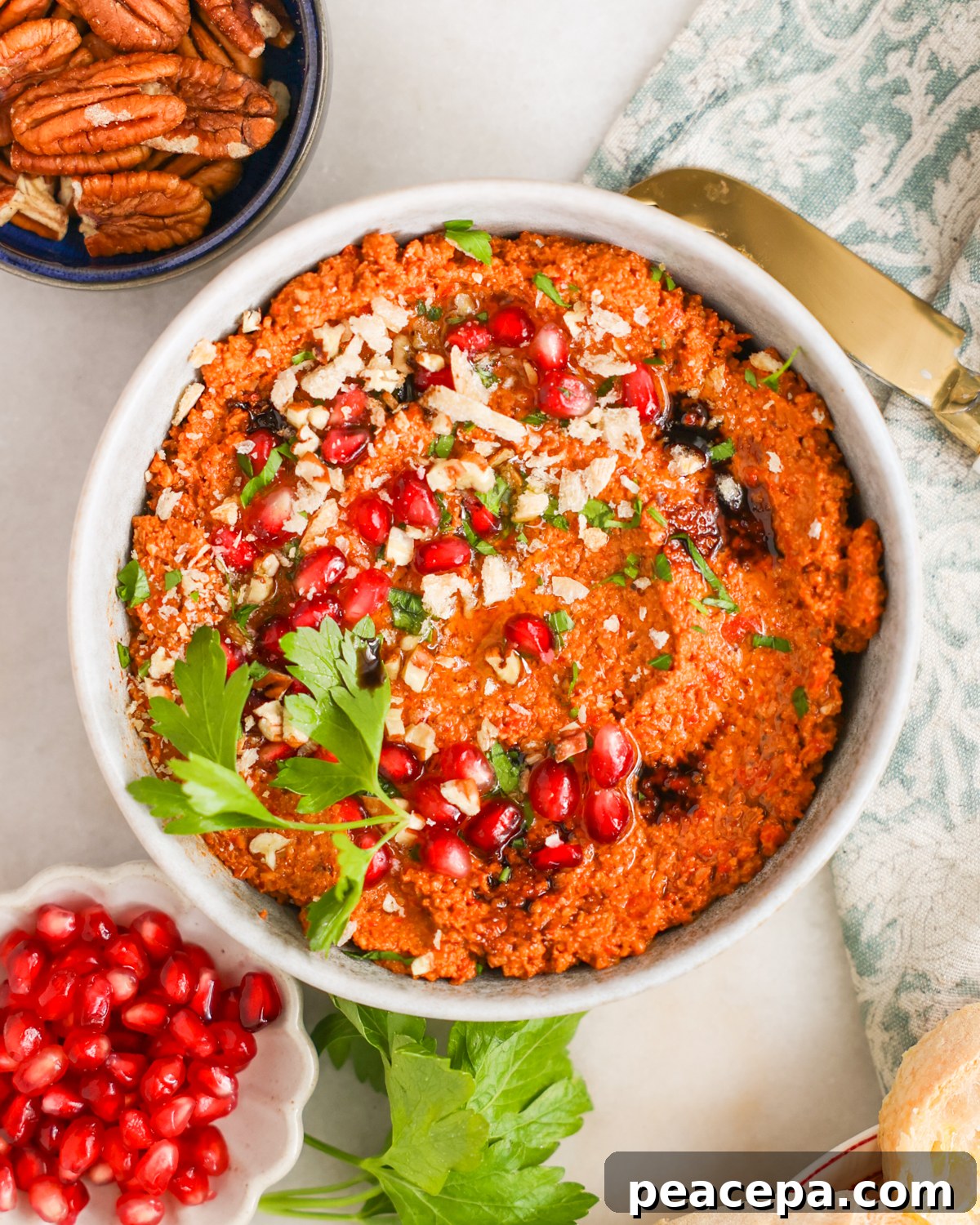 pecan muhammara in bowl