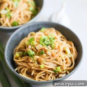 garlic noodles in bowls