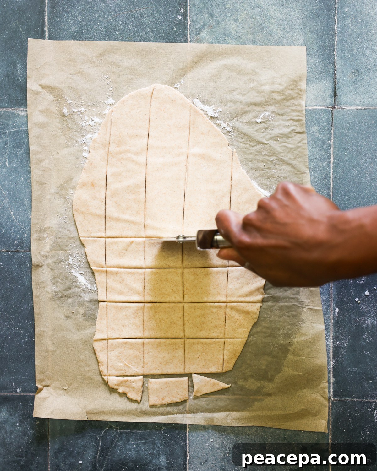 cutting crackers