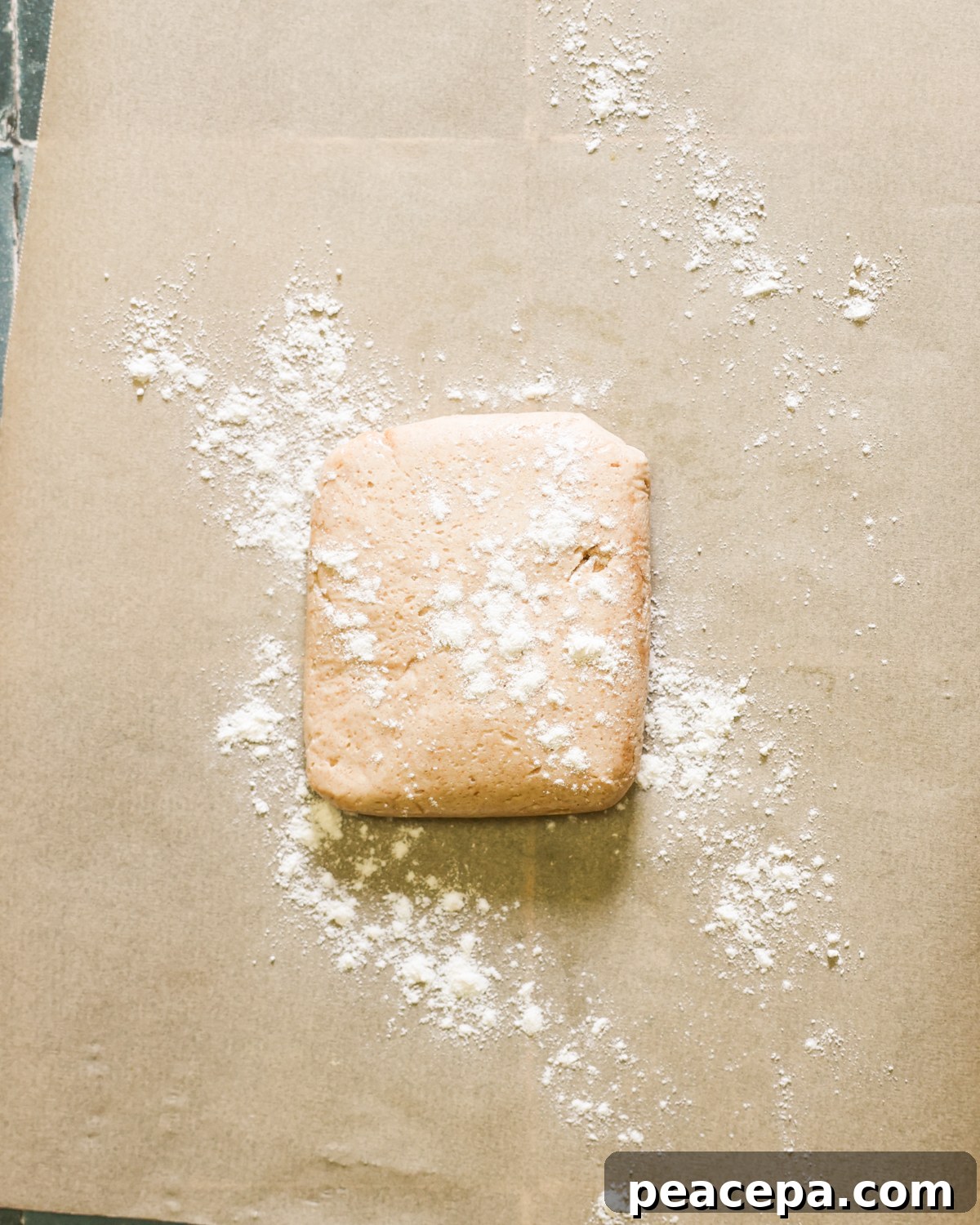 overhead of cracker dough