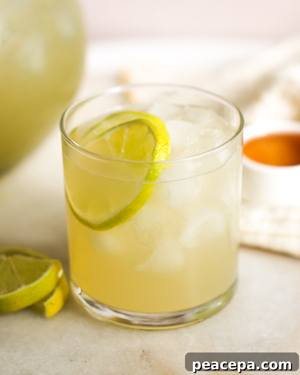 Agave nectar margarita in a glass.