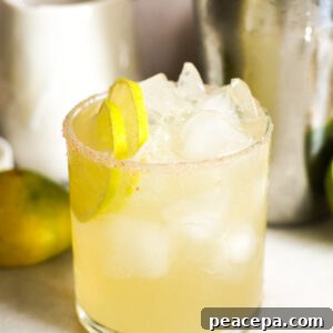 Agave margarita on table.