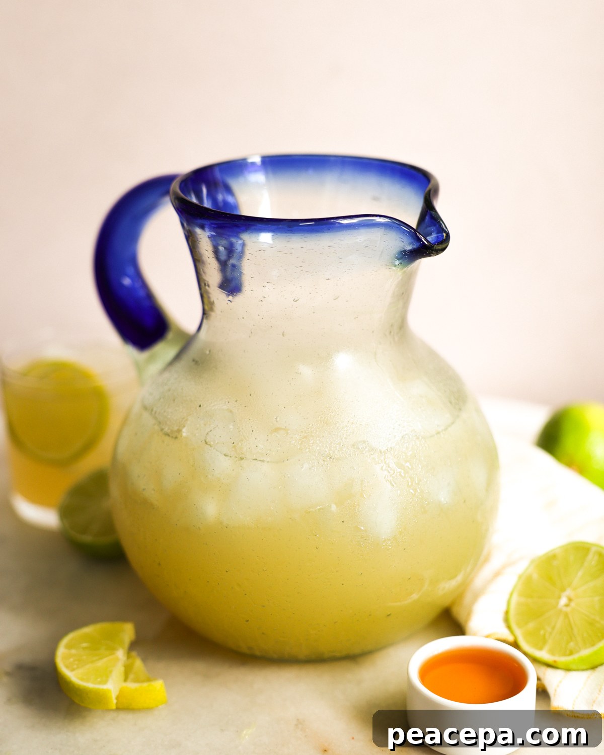 A pitcher of agave margaritas.