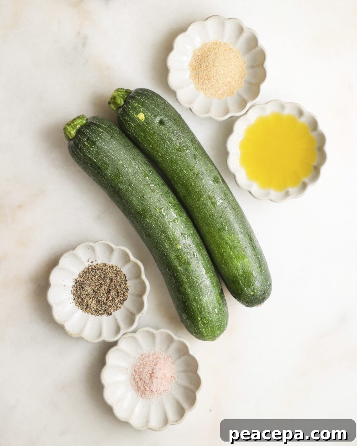 Air fryer zucchini ingredients.