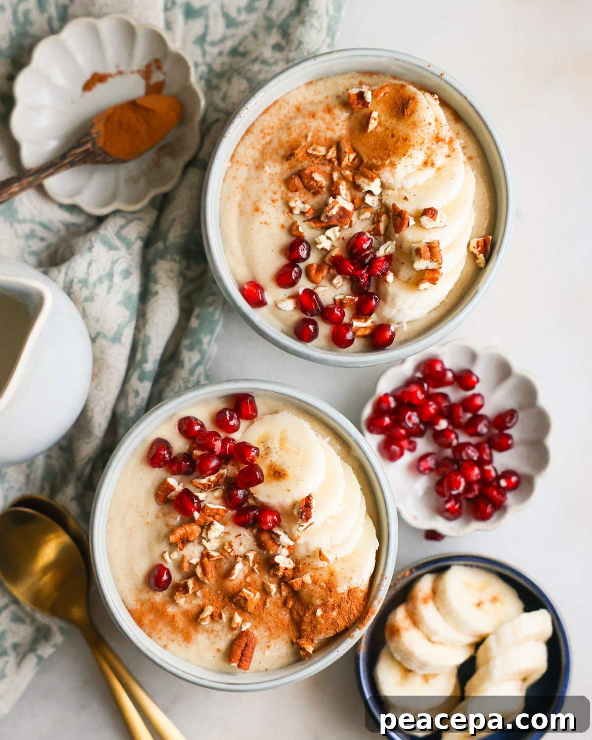 overhead quinoa porridge