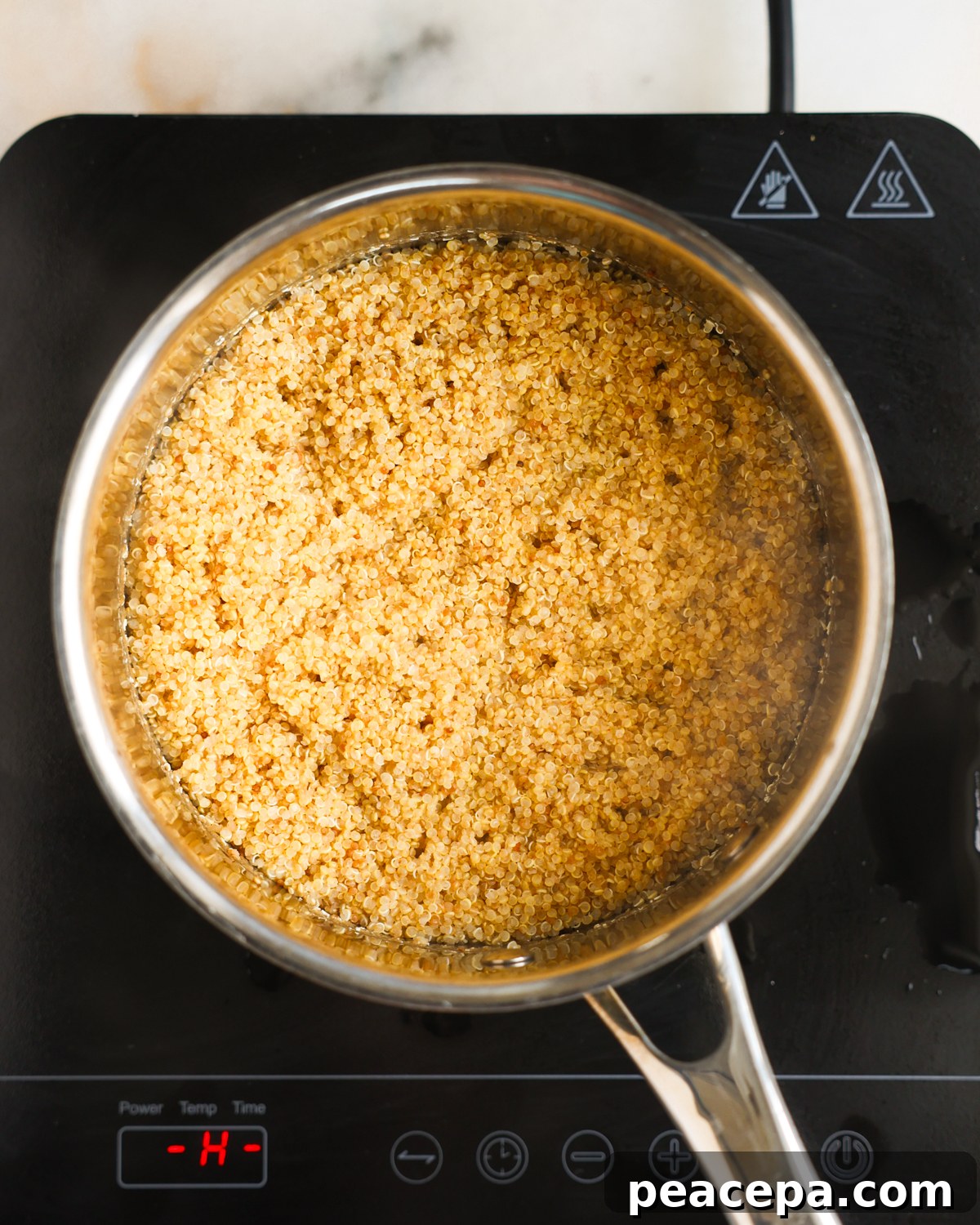 overhead cooked quinoa