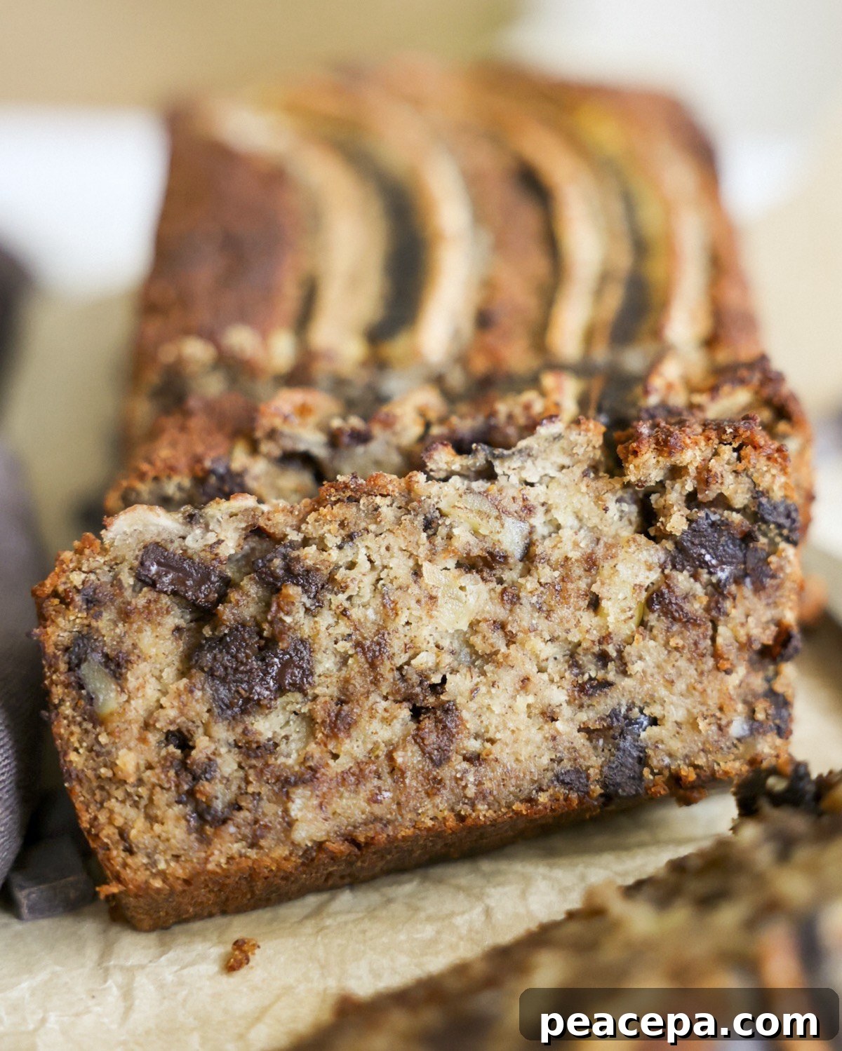 sliced banana bread