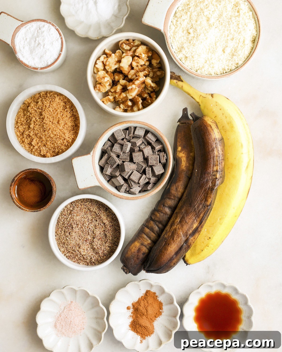 ingredients for vegan banana bread