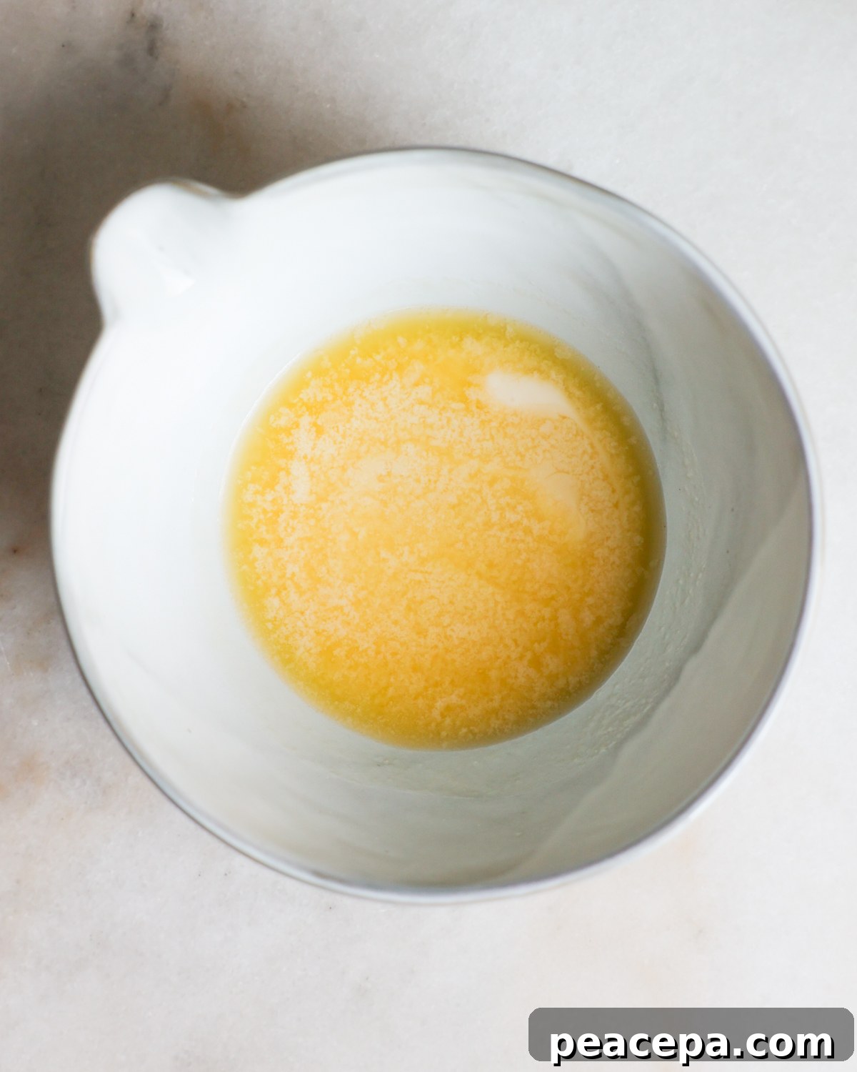 overhead vegan butter melted