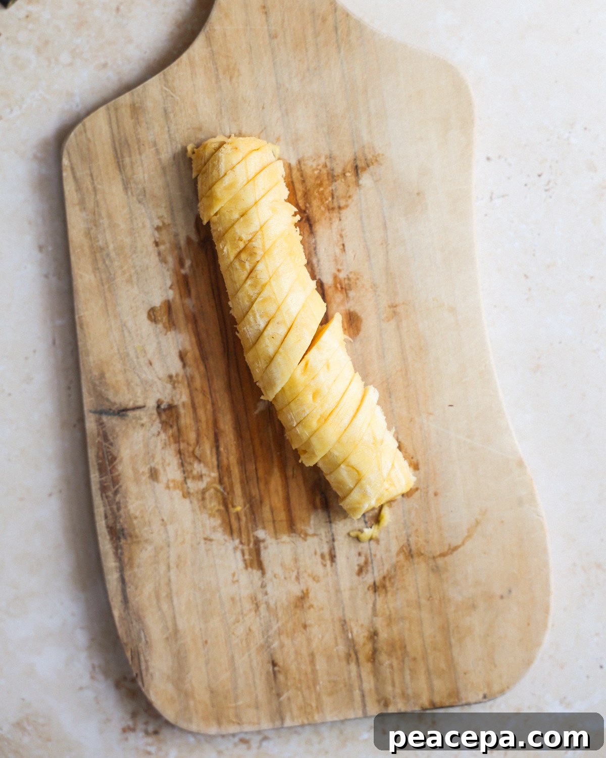 overhead sliced plantain