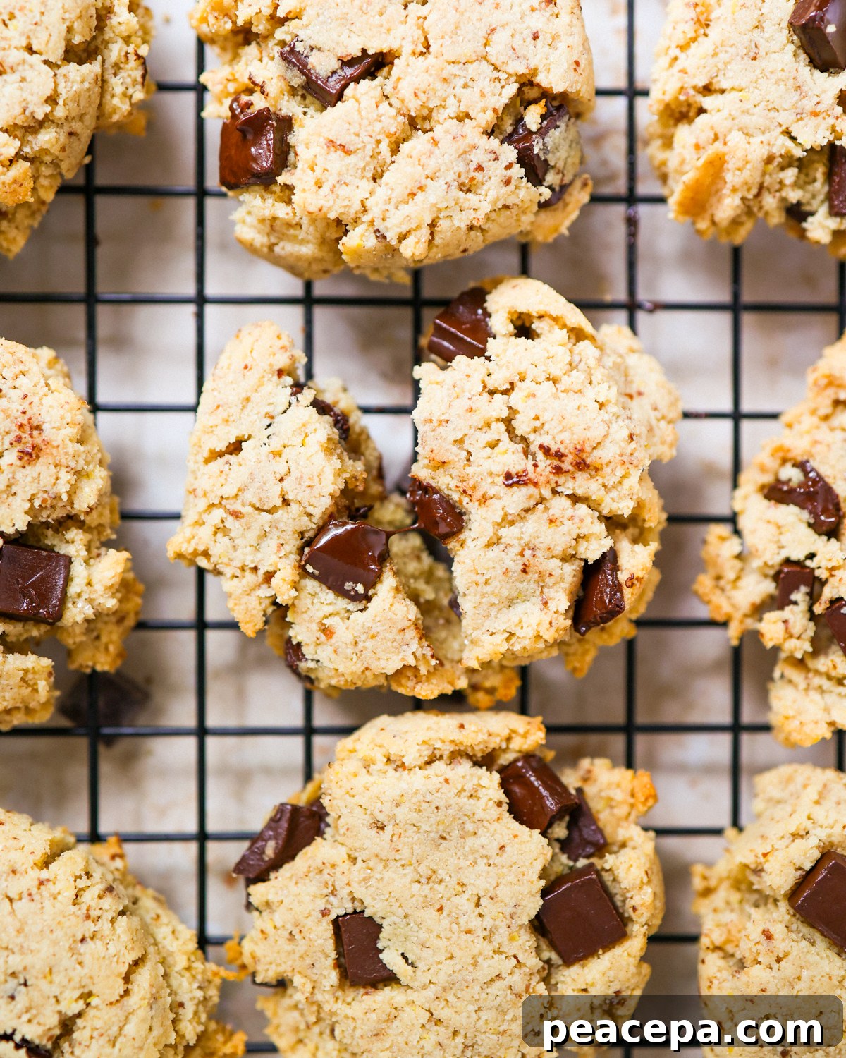 Cookies on cooling rack. 