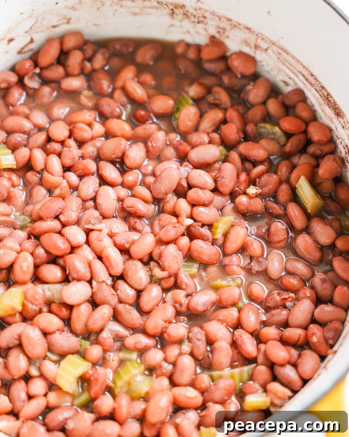 Beans in pot.