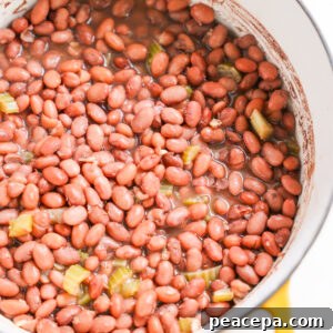 close up of cooked beans