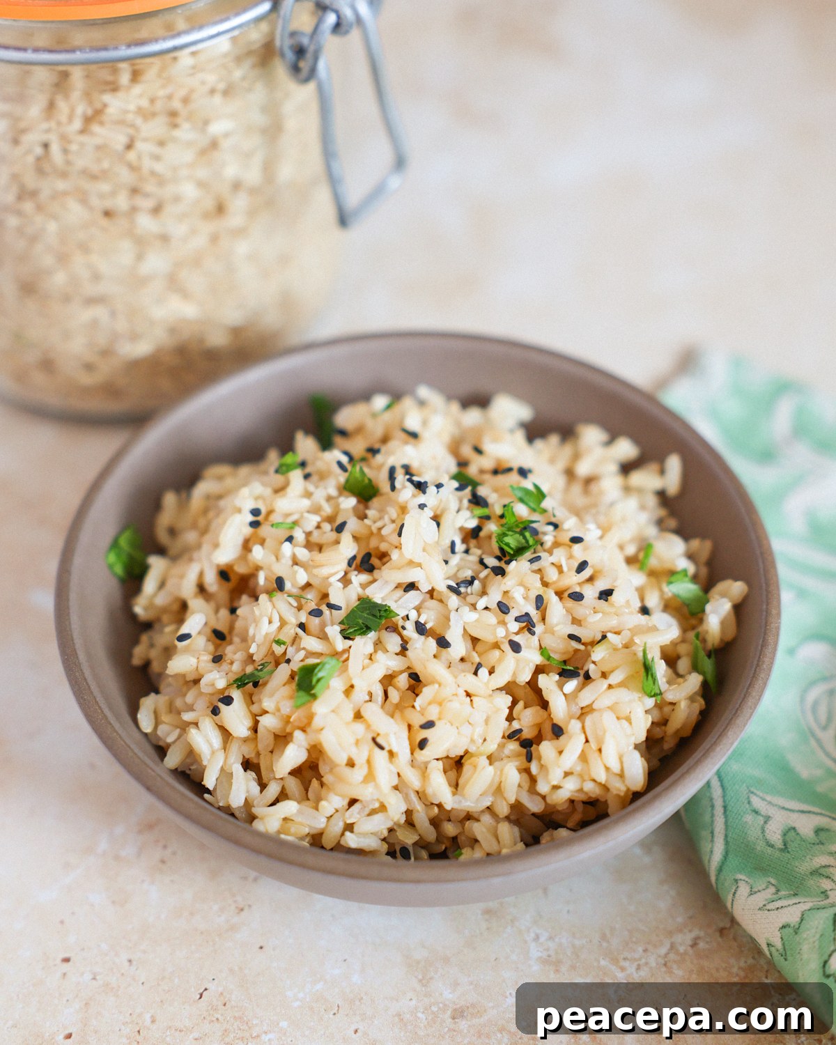 brown rice in a bowl