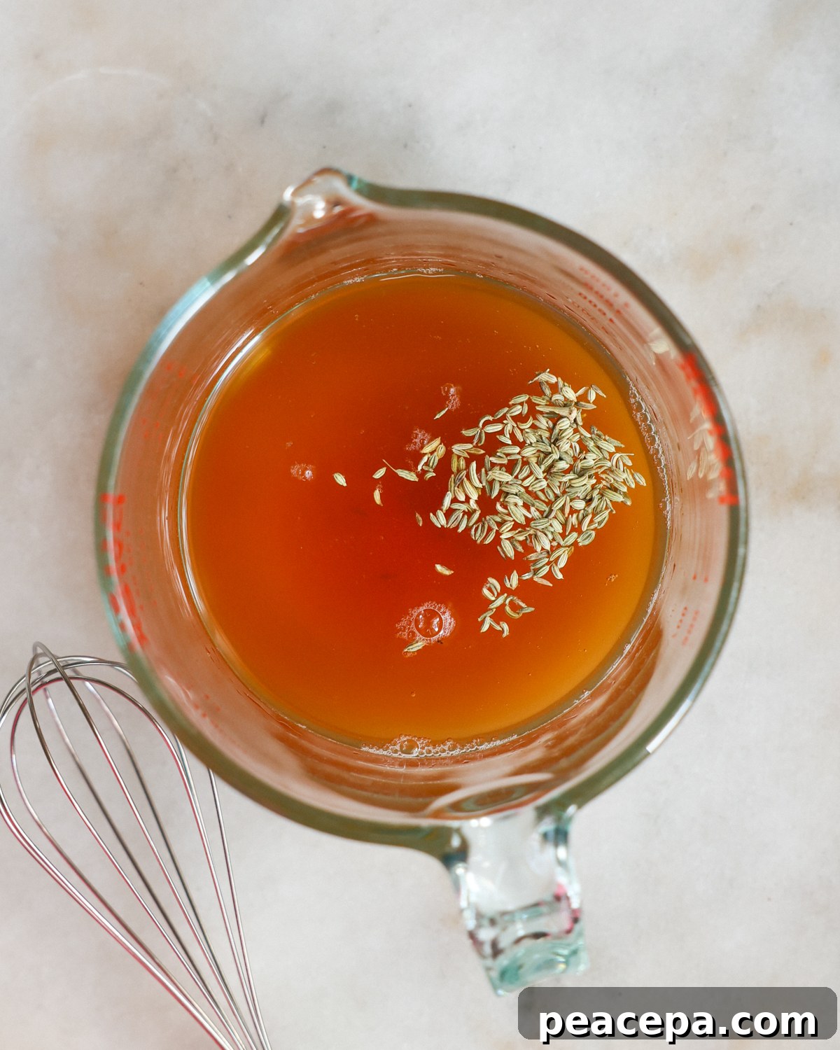 pickling ingredients in a glass container