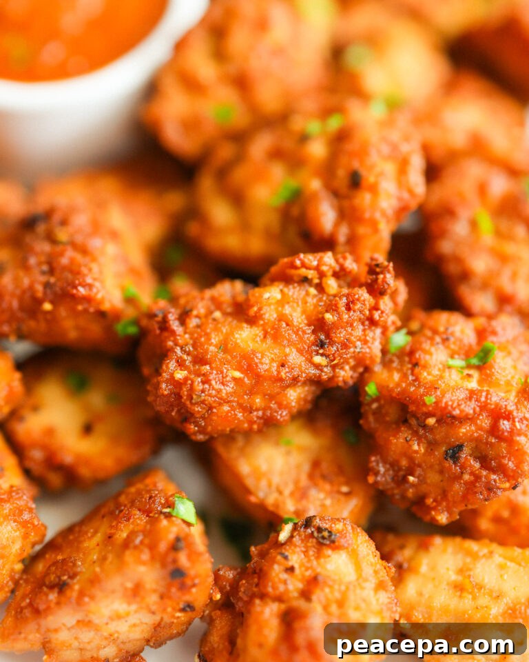 A pile of Crispy Tofu Nuggets.