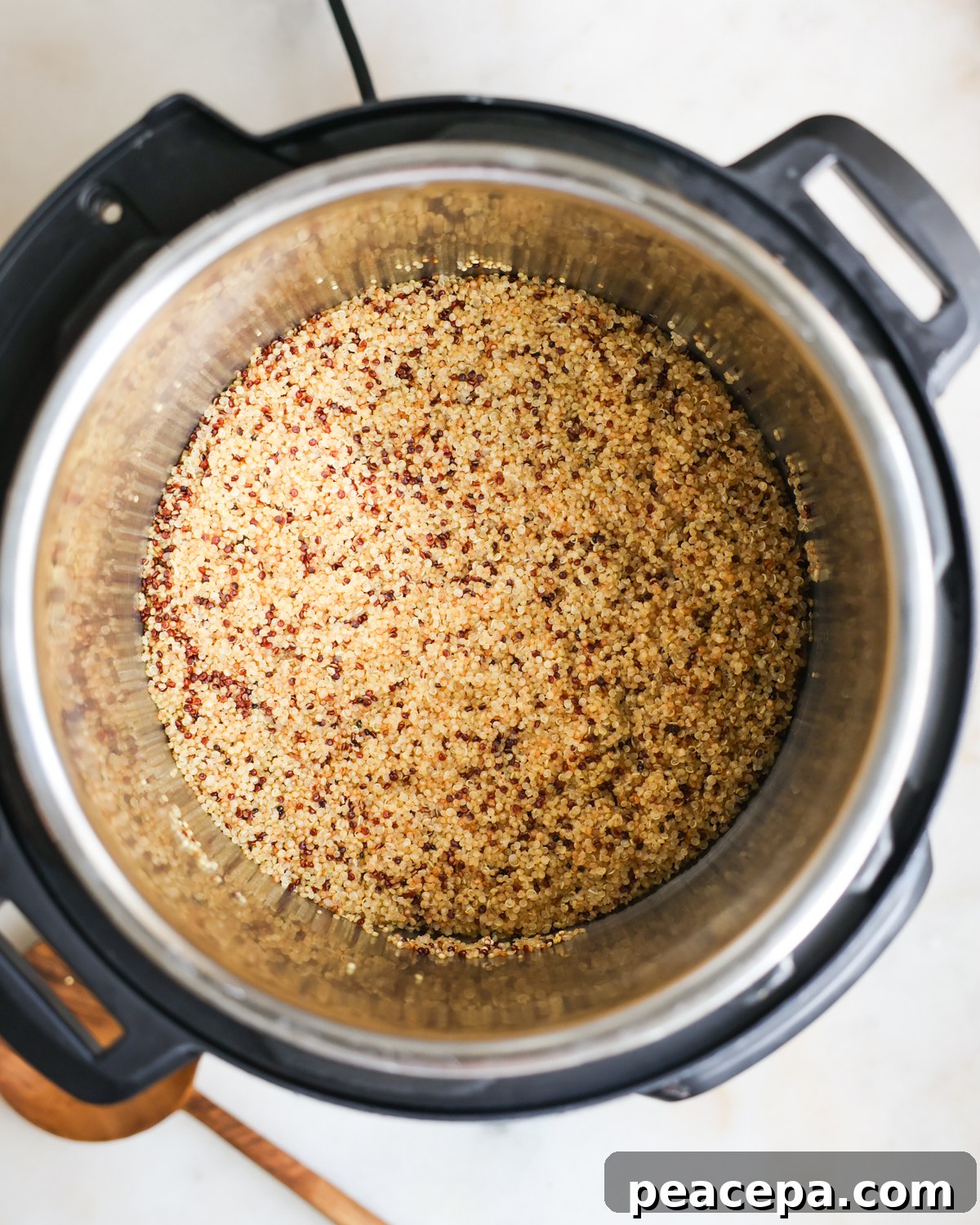 overhead cooked quinoa