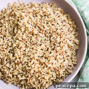 fluffy instant pot quinoa on a plate
