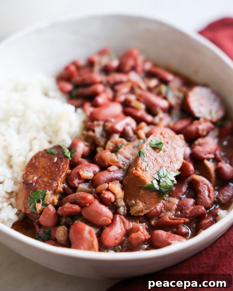 Bowl of Vegan Red Beans and Rice.
