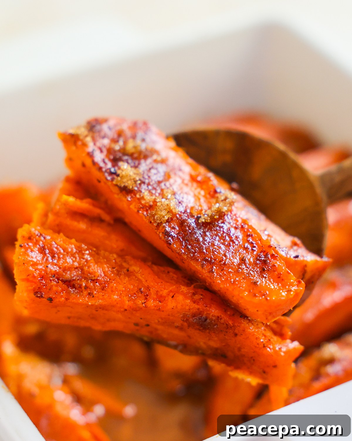 scoop of vegan candied yams