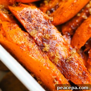close up of candied sweet potatoes