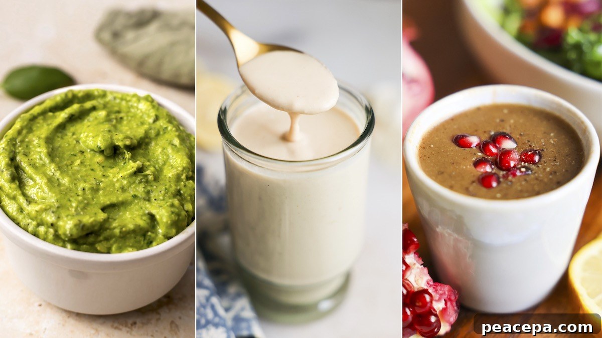 carousel of vegan sauces