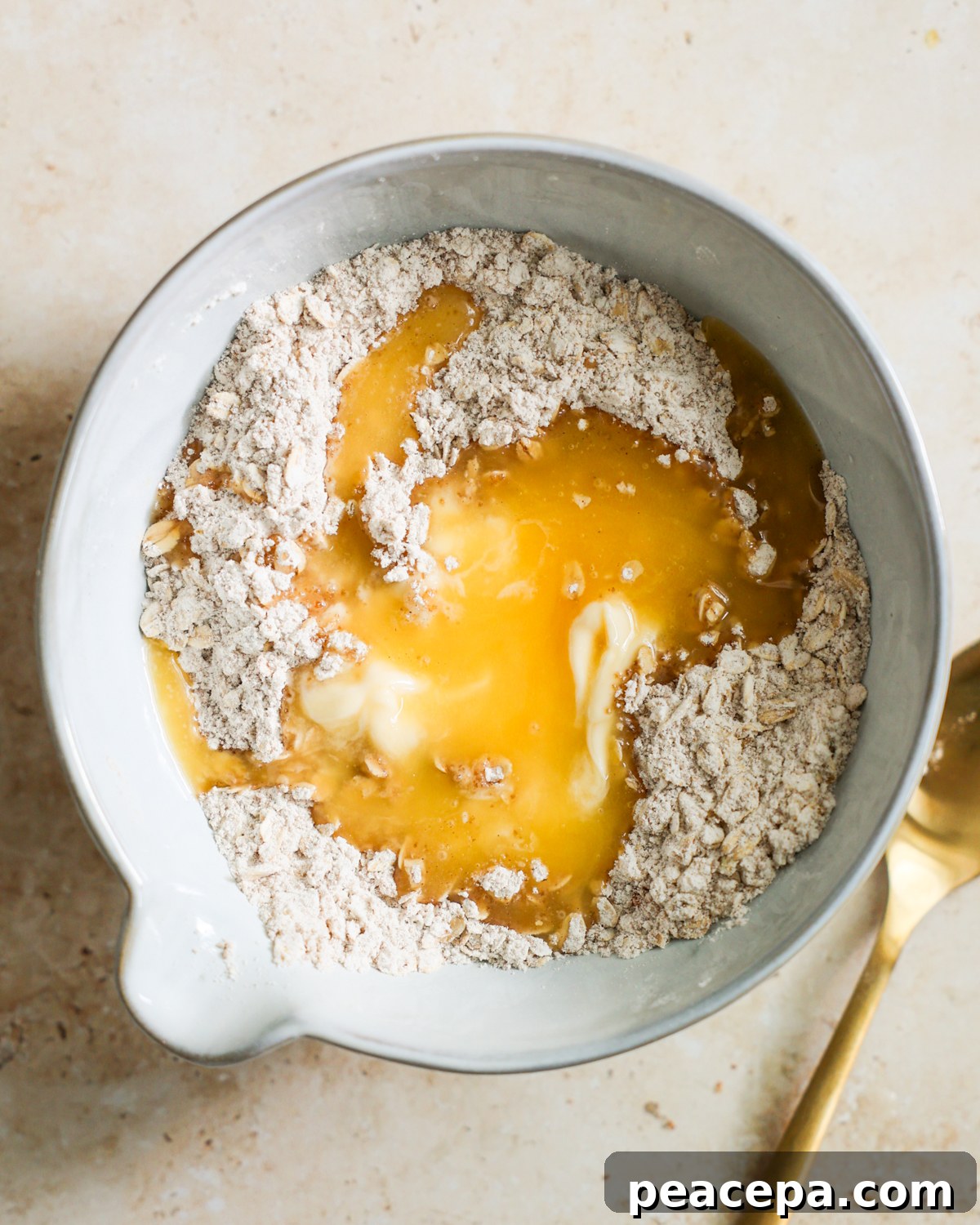 Butter added to the oat topping.