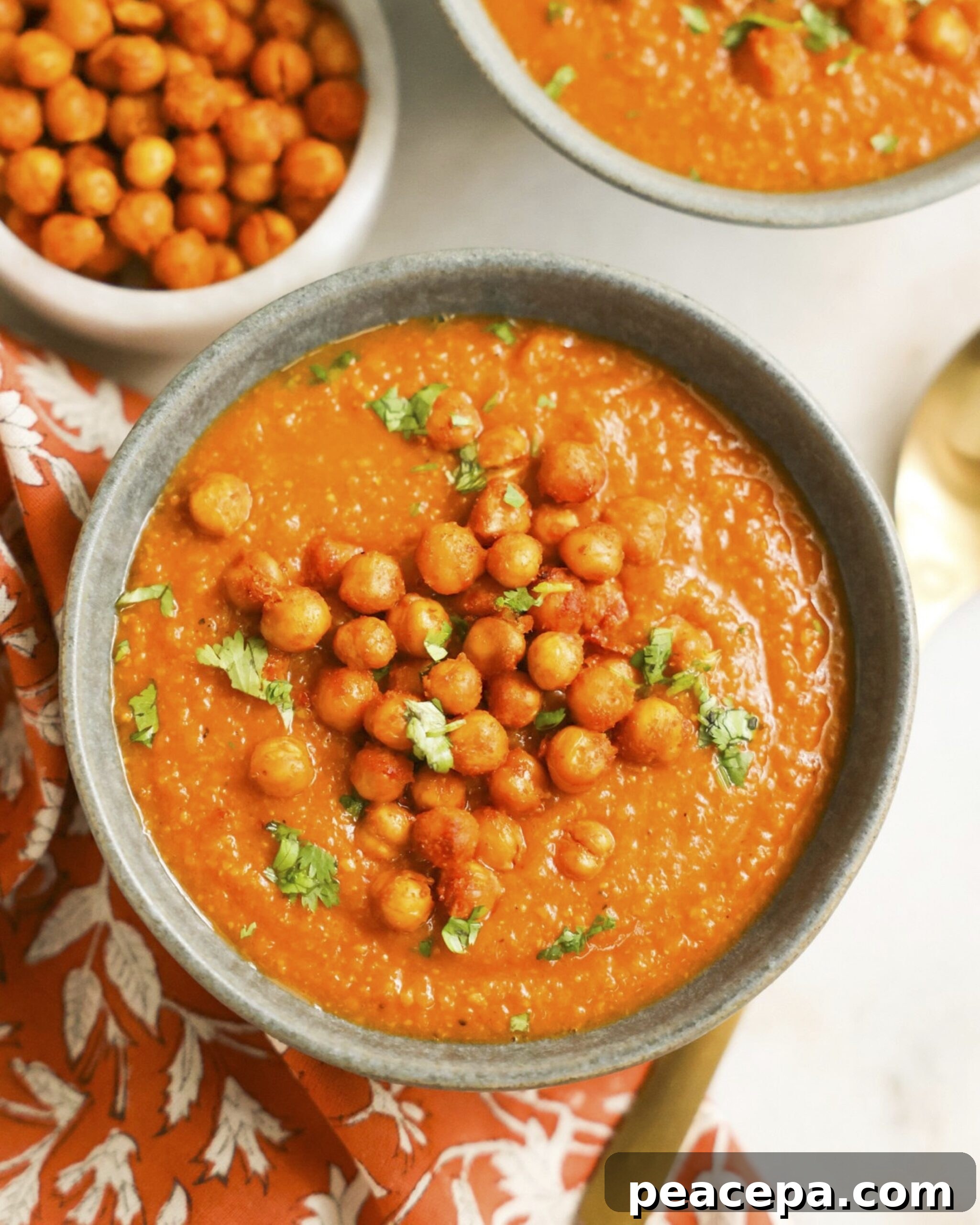 chickpea soup in bowl