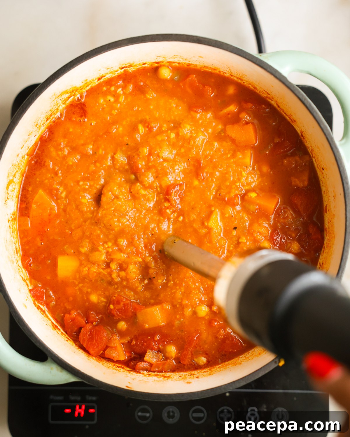 overhead blending soup