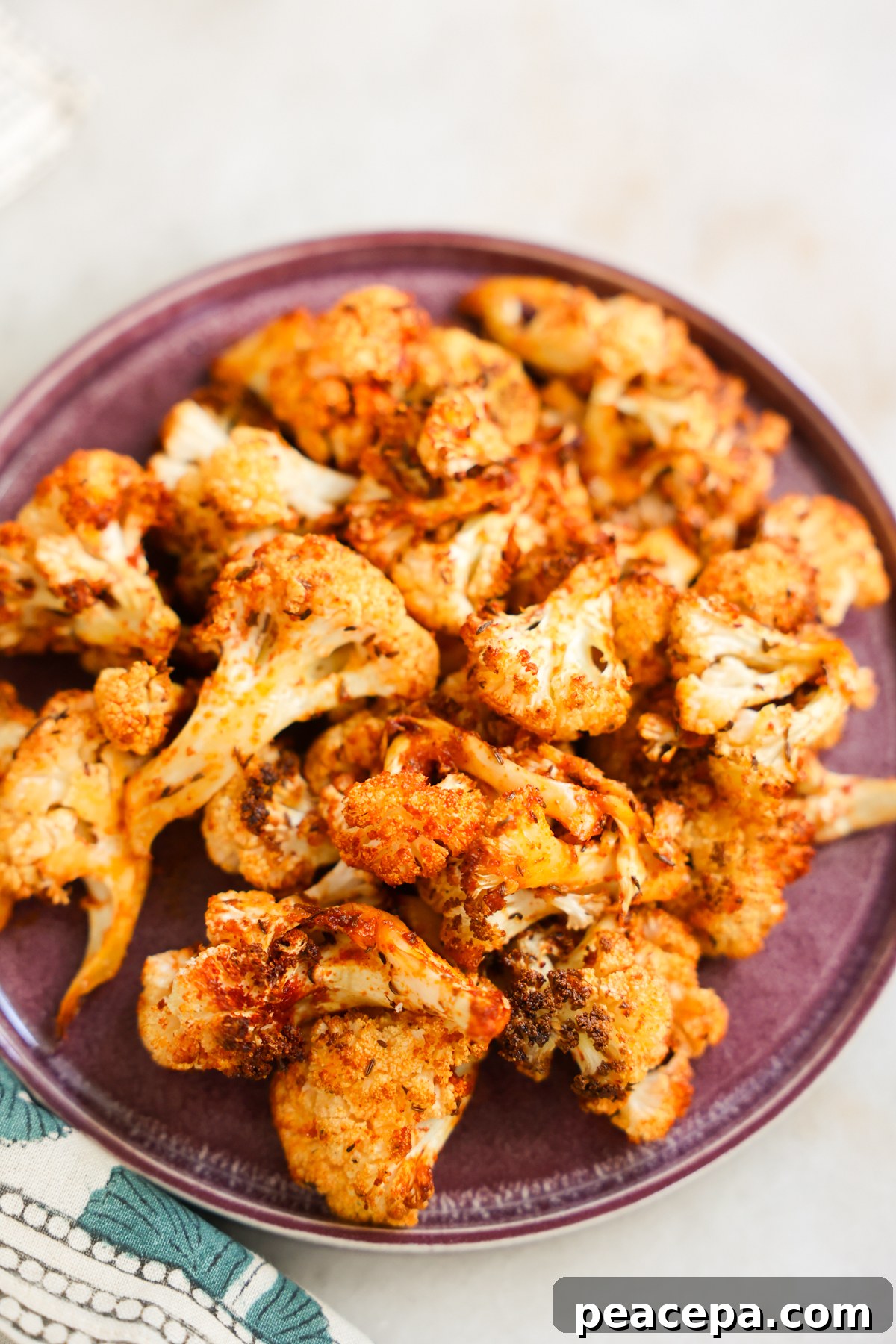 air fryer cauliflower on plate