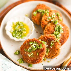 black eyed pea cakes on plate.