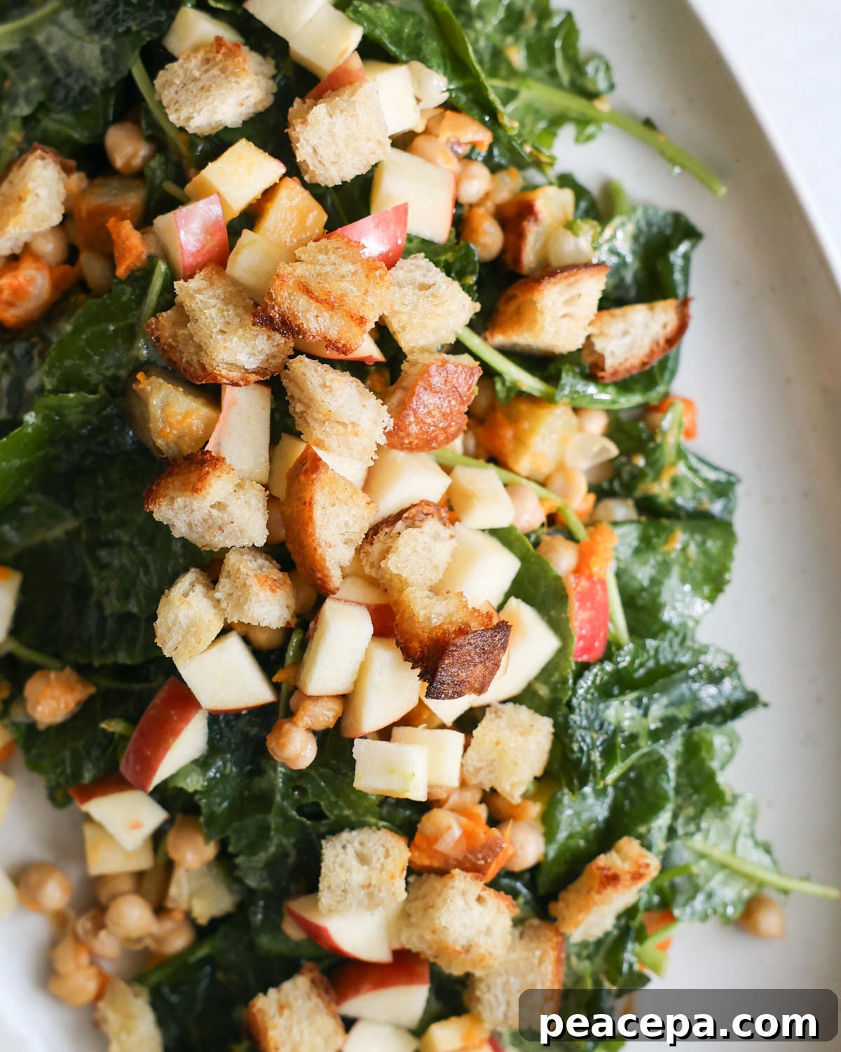 baby kale salad close up