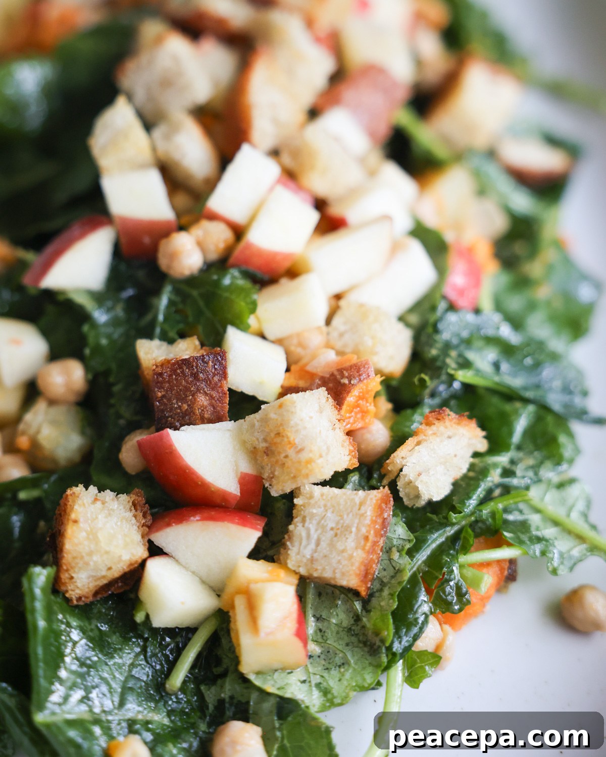 close up of baby kale salad